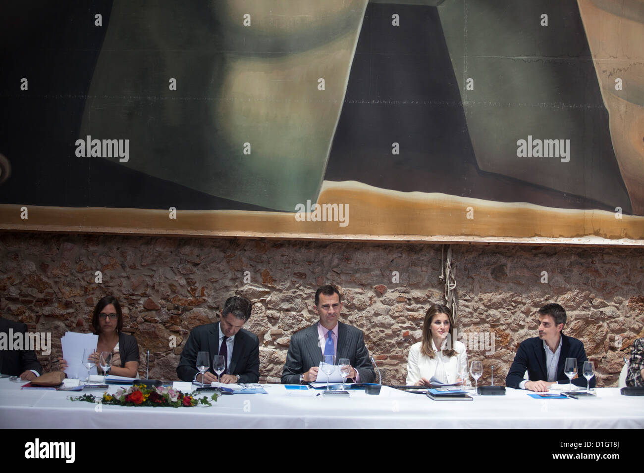 Figueres, Spagna, Felipe di Spagna e di sua moglie Letizia Foto Stock