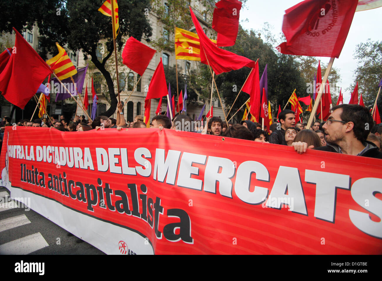 Barcellona,   Spagna, uno sciopero generale in Spagna Foto Stock