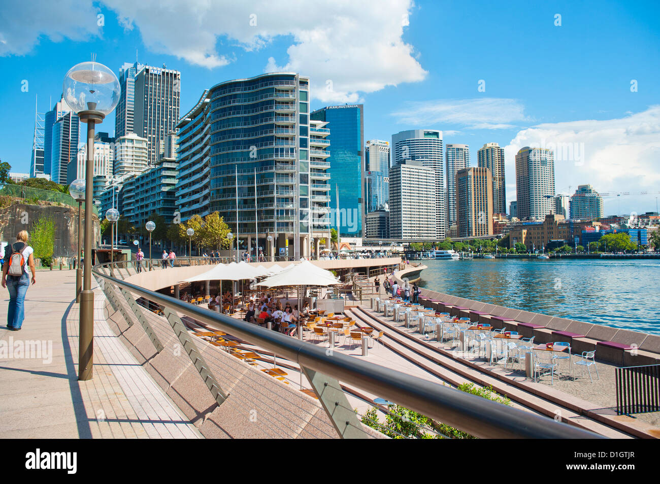 Centro di Sydney e il Circular Quay al Porto di Sydney, Sydney, Nuovo Galles del Sud, Australia Pacific Foto Stock