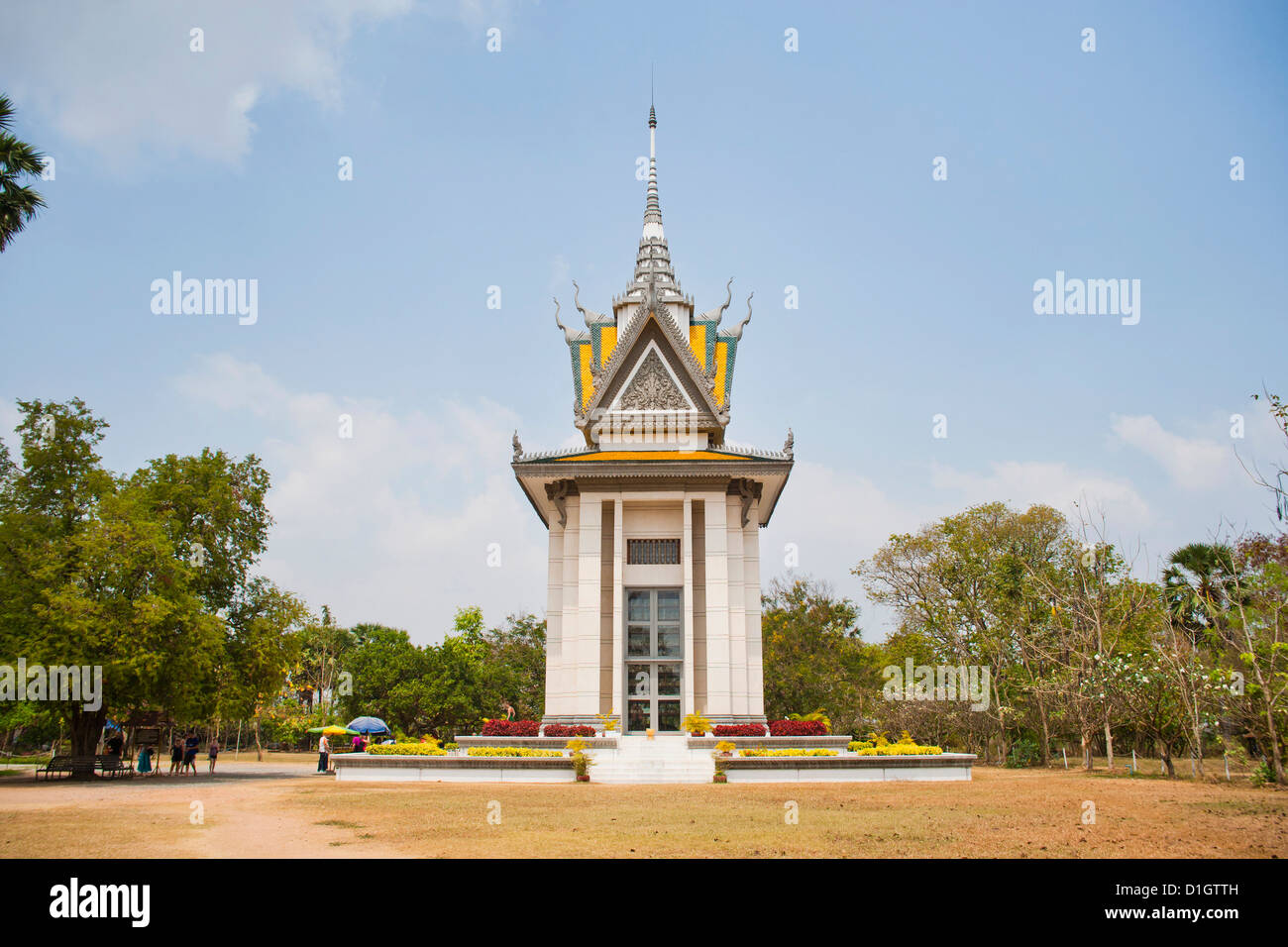 Monumento in memoria in corrispondenza dei campi di sterminio in Phnom Penh Cambogia, Indocina, Asia sud-orientale, Asia Foto Stock