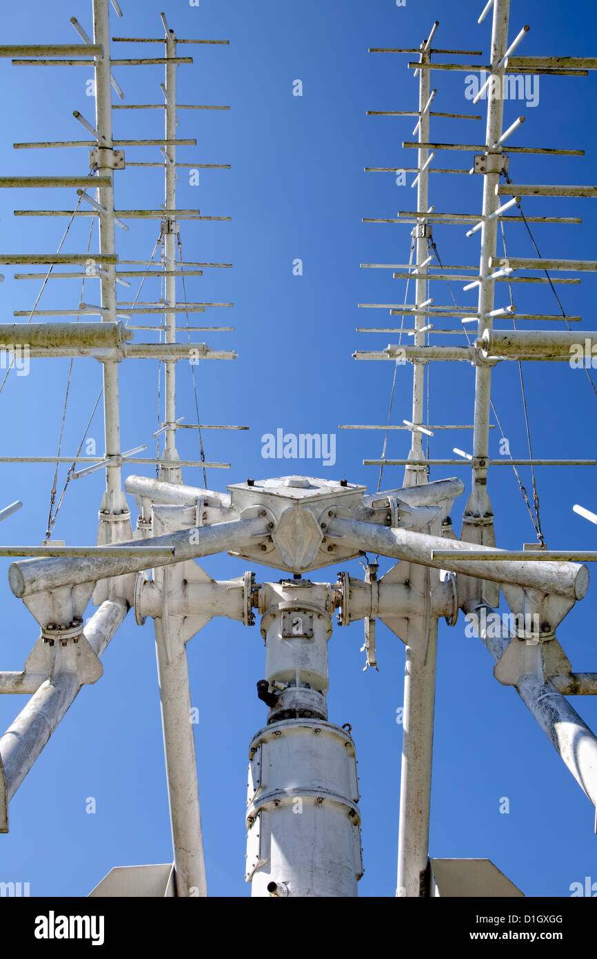 Ad alta frequenza antenna da ESA, Agenzia Spaziale Europea, degli anni ottanta, Euro Space Center, Transinne, Belgio, Europeil Foto Stock