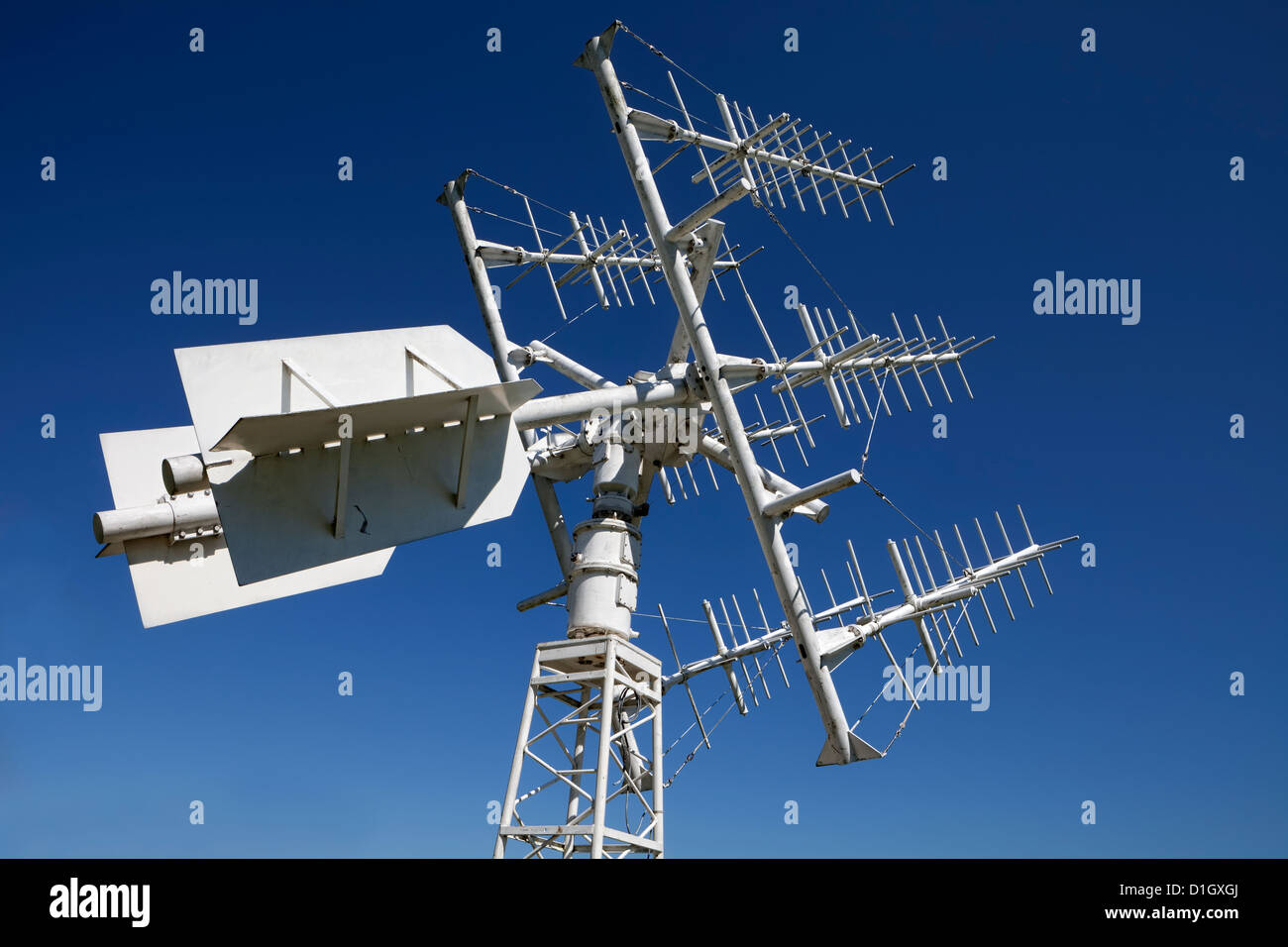 Ad alta frequenza antenna da ESA, Agenzia Spaziale Europea, degli anni ottanta, Euro Space Center, Transinne, Belgio, Europa Foto Stock