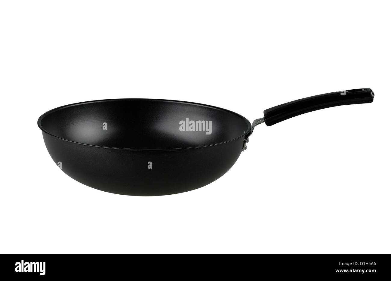 Vuoto pan nero gli articoli da cucina utensile isolato Foto Stock