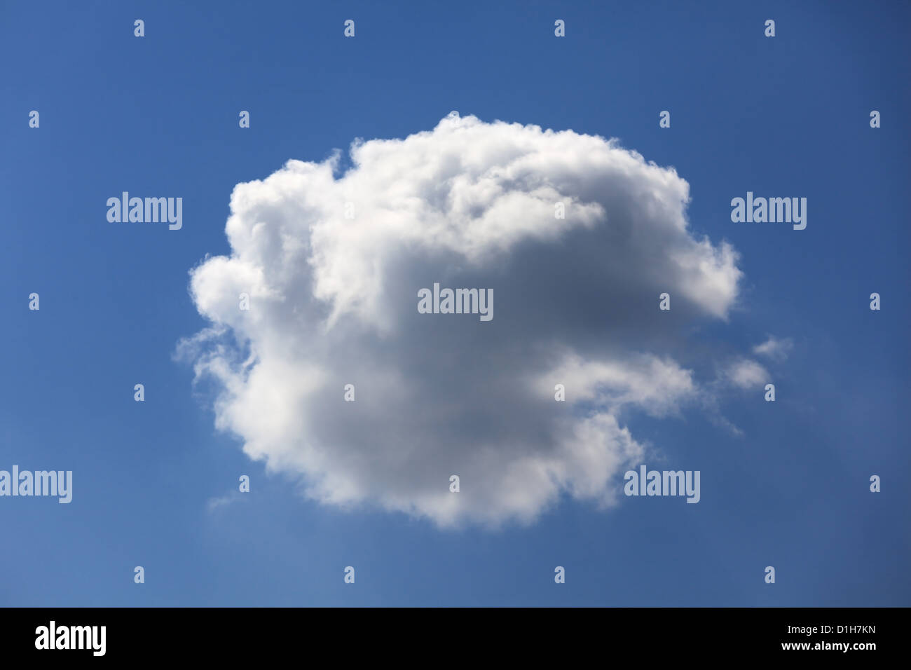 Unico soffice nuvola in un cielo blu chiaro. Foto Stock