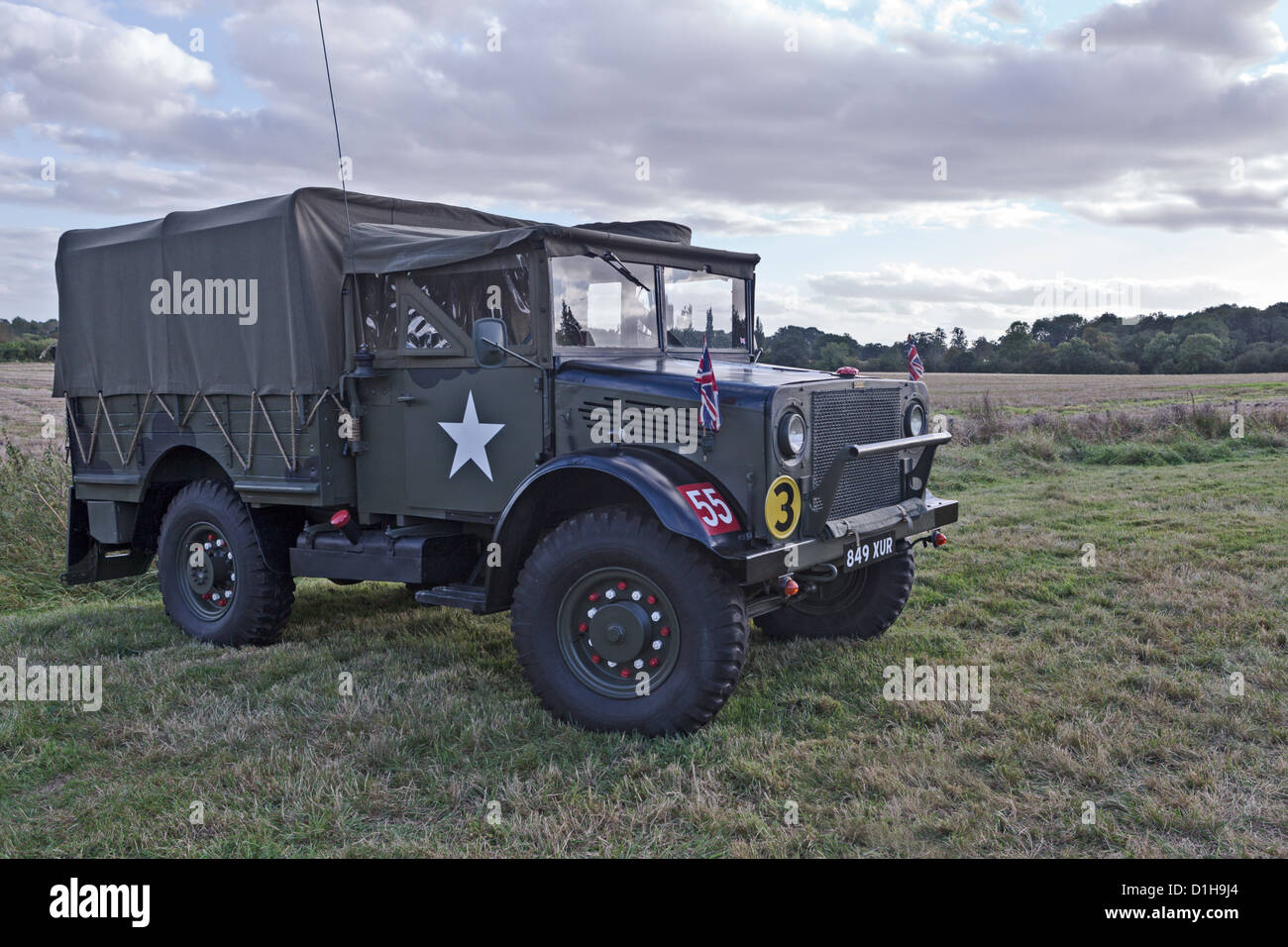 La Vauxhall 1948 Bedford MWD 15cwt carrello - Esercito Britannico Foto Stock