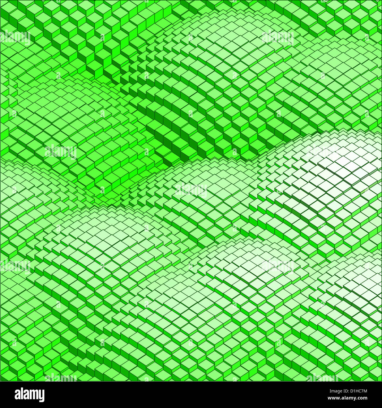 Abstract 3d sfondo montagne verdi Foto Stock