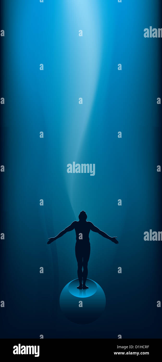 Aprire la mente corpo umano silhouette Foto Stock