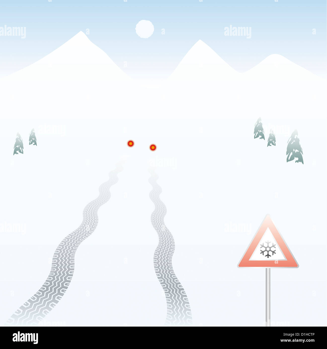 Lo slittamento pneumatico via Foto Stock