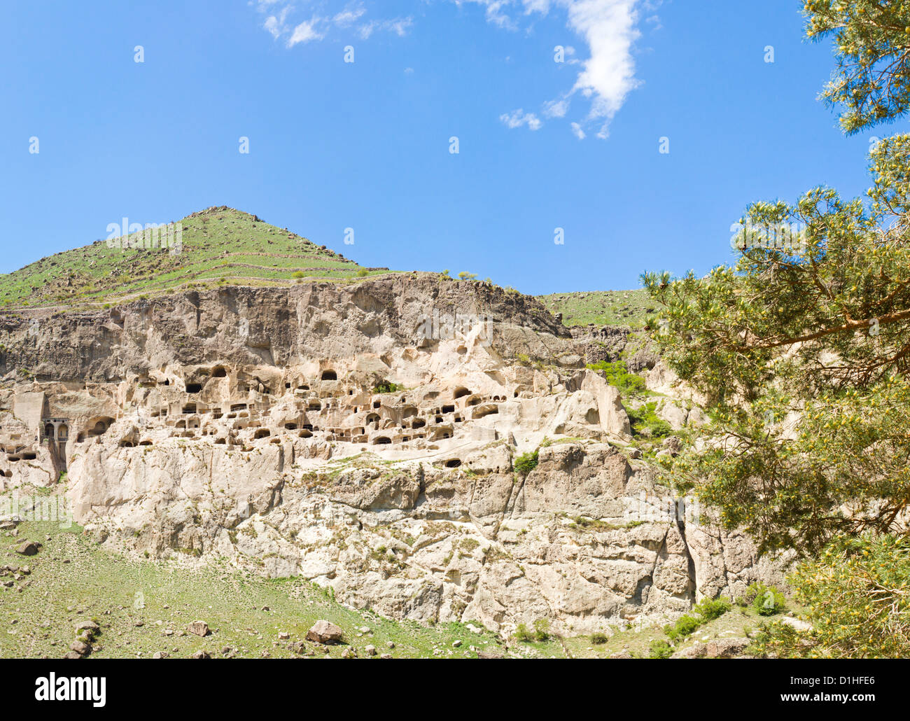 Grotta medievale città monastero Vardzia,Georgia,Transcaucaso Foto Stock
