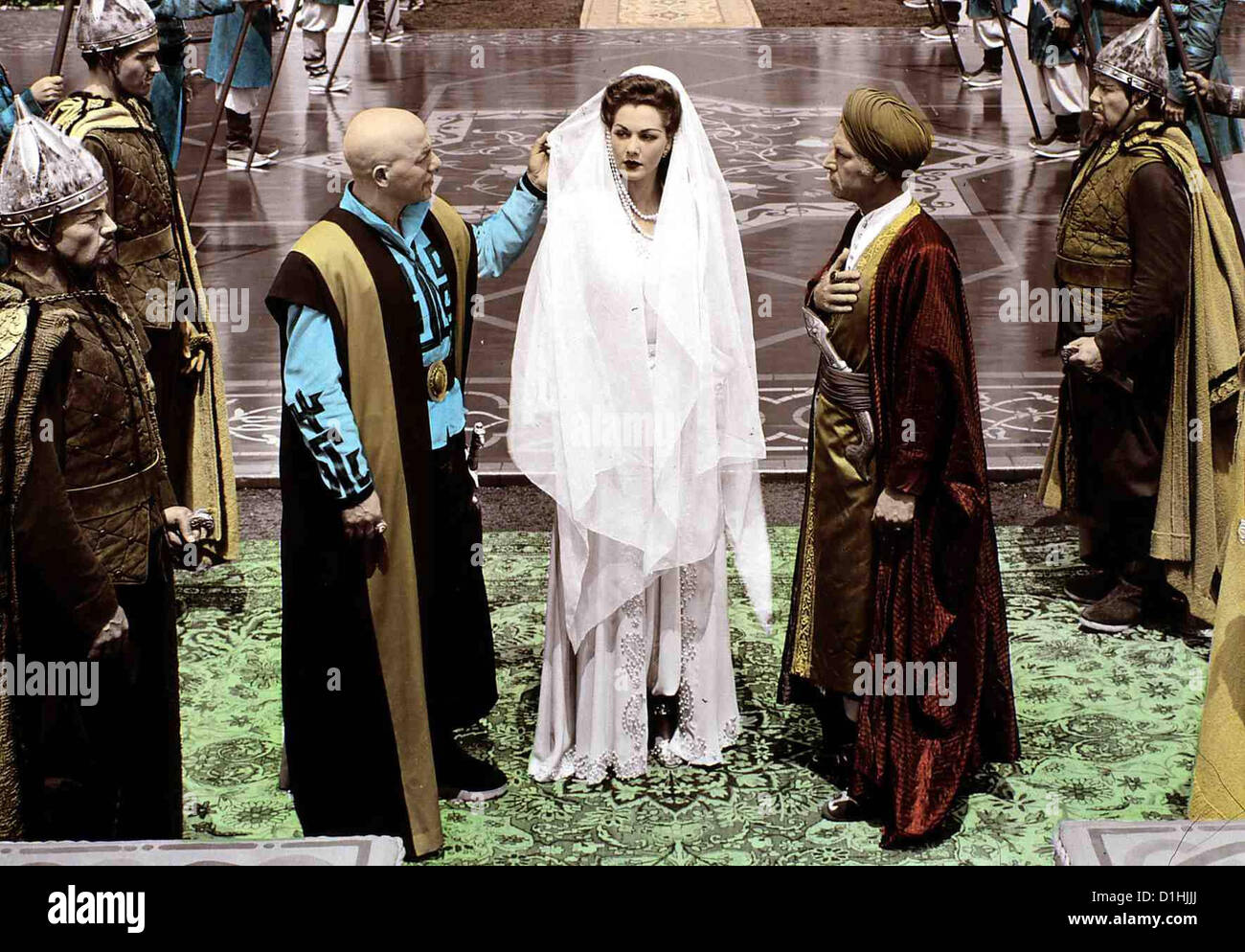 Ali Baba und die 40 Raeuber Ali Baba quaranta ladri Maria Montez, Kurt Katch Nachdem der herrschsuechtige Hulagu Khan (Kurt Foto Stock