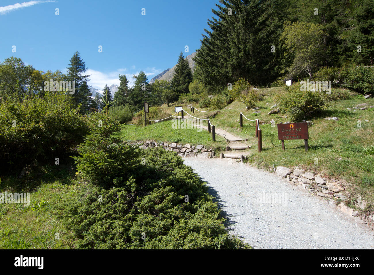 Giardino botanico - Valnontey Valle d'Aosta Foto Stock