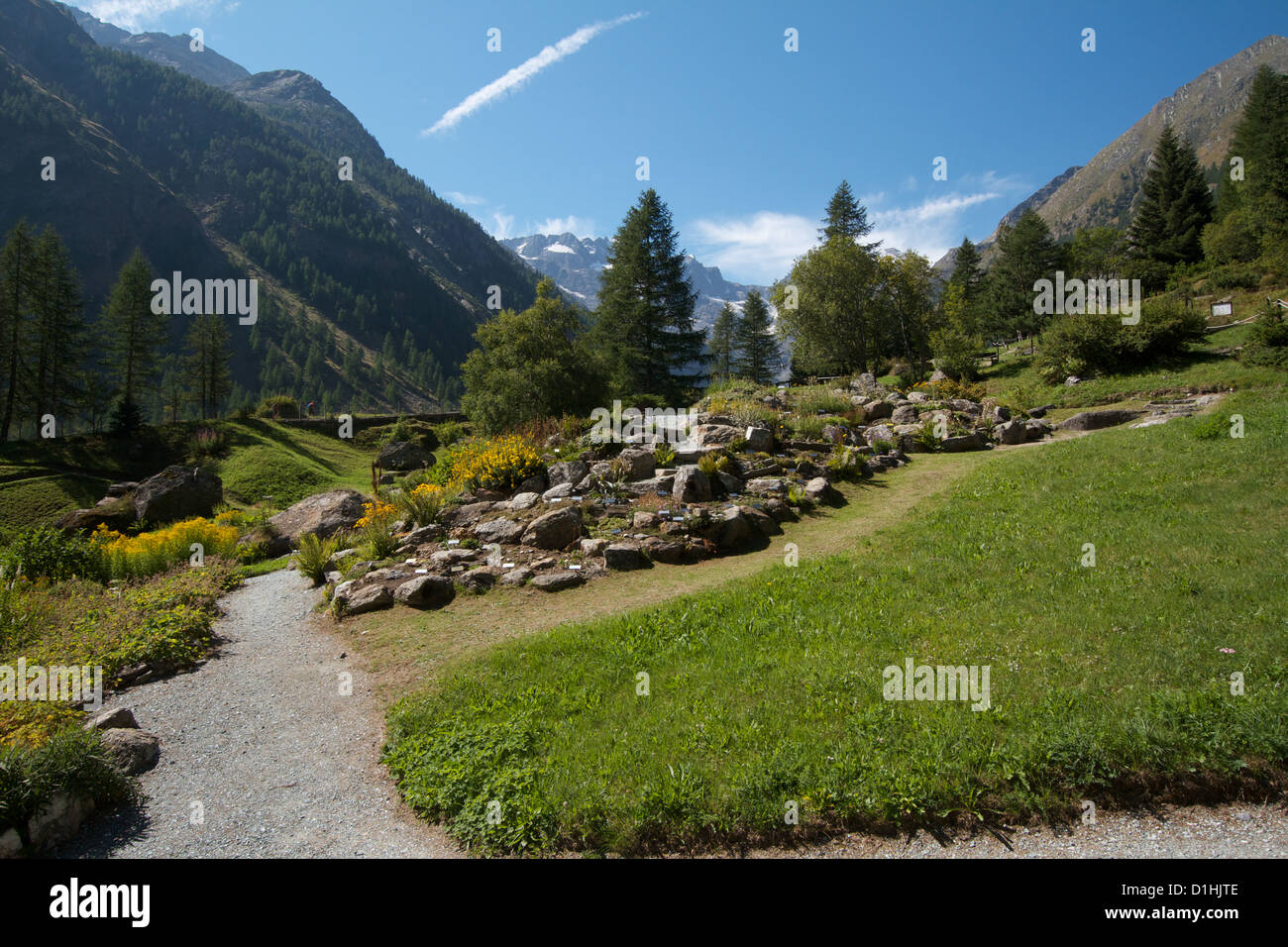 Giardino botanico - Valnontey Valle d'Aosta Foto Stock