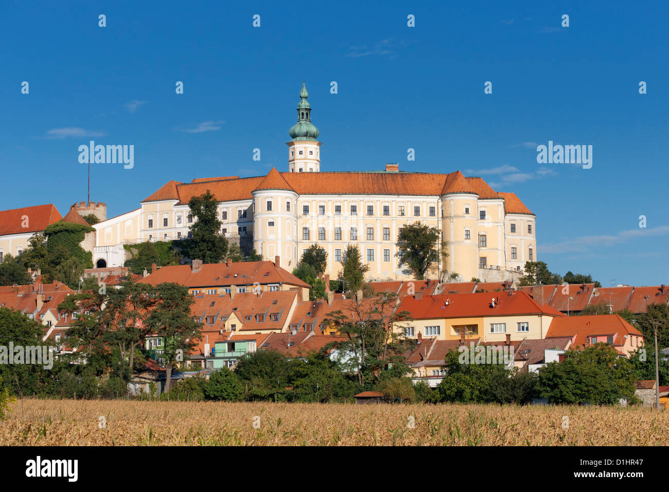 Mikulov Castle, Moravia del Sud, Repubblica Ceca Foto Stock
