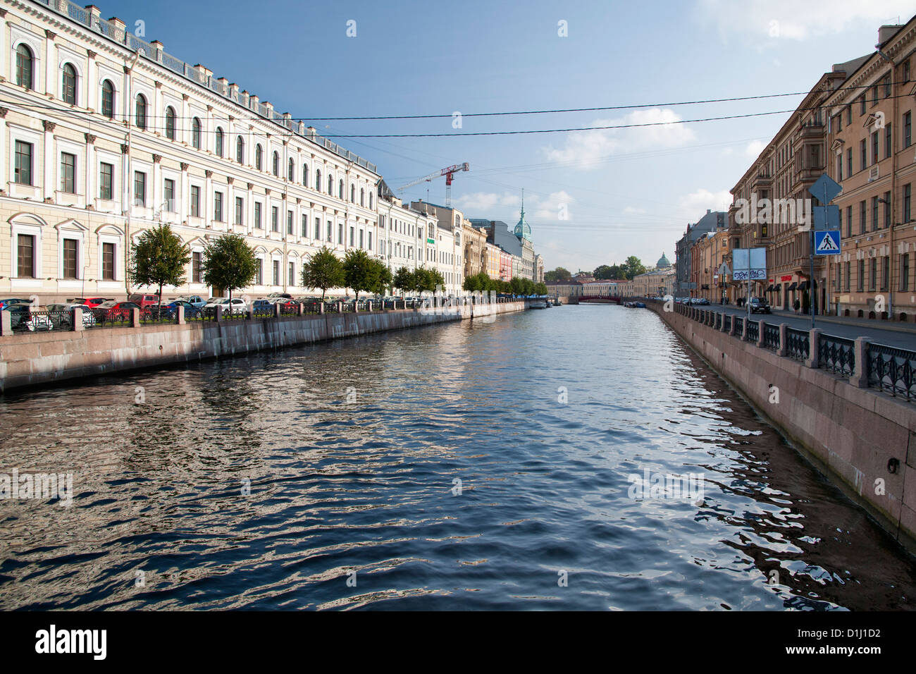 Edifici lungo il fiume Moika a San Pietroburgo, Russia. Foto Stock