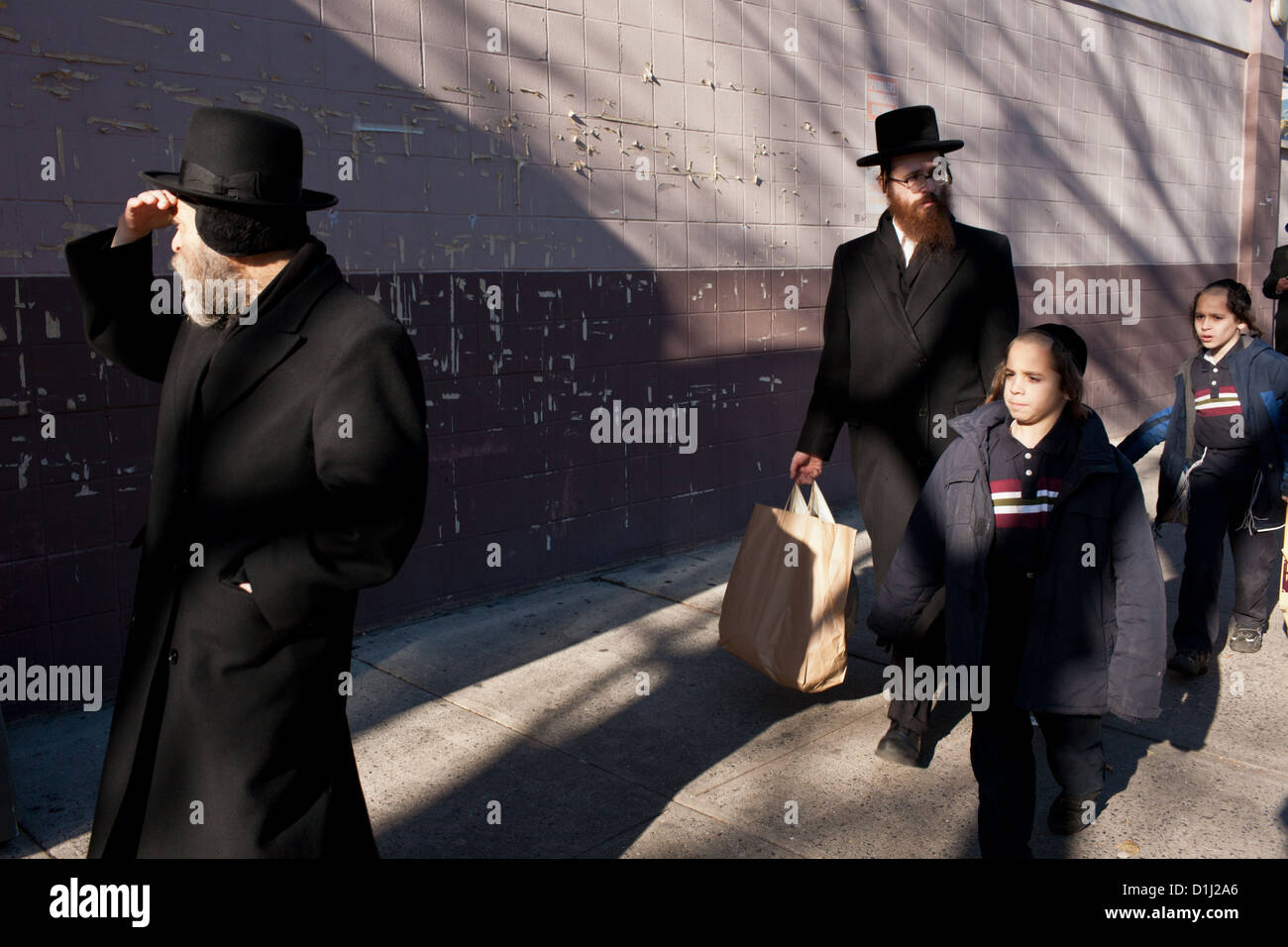 Ortodossi comunità ebraica di Borough Park, Brooklyn, New York Foto Stock