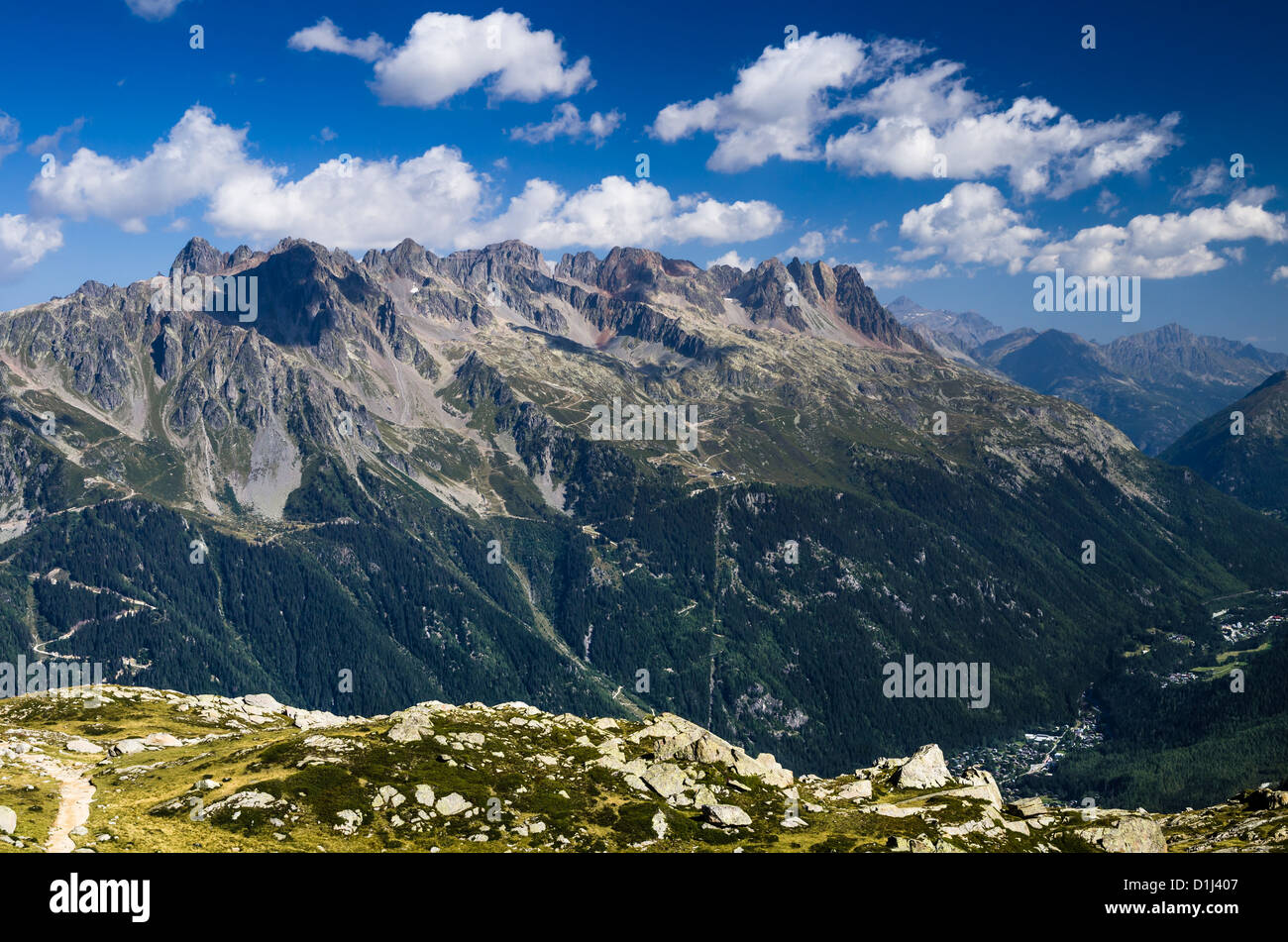 Le Brevent è una montagna Alta Savoia, Francia. Si trova nell'Aiguilles Rouges gamma, con un'altitudine di 2525 m. Foto Stock