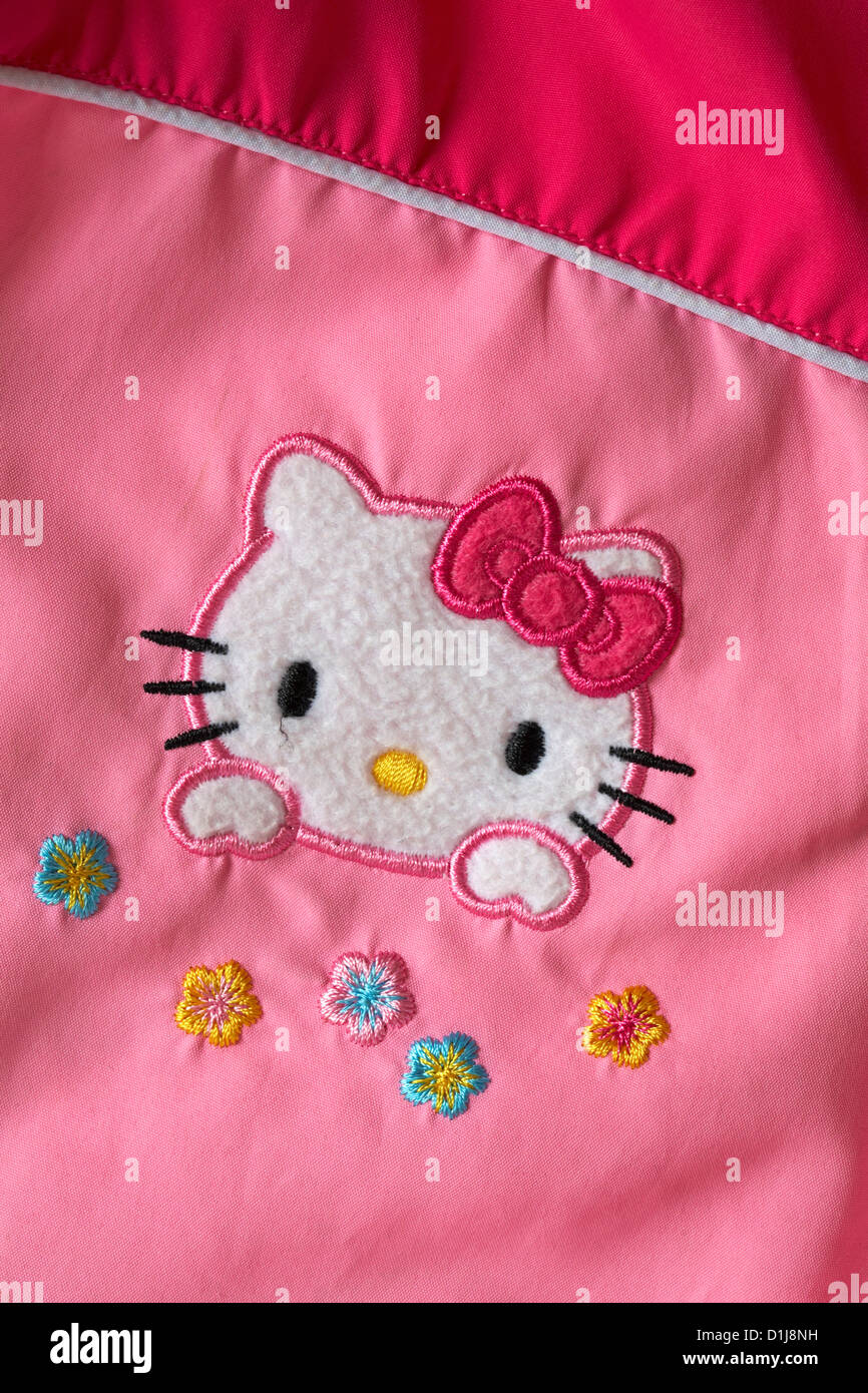 Hello Kitty dettaglio sulla ragazza del mantello e chiudere fino Foto Stock