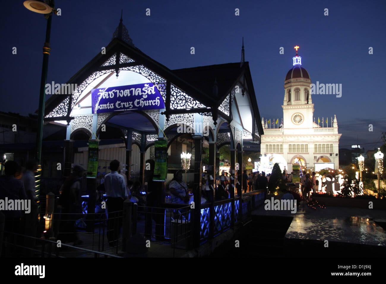 Natale Capodanno 2013 alla chiesa di Santa Cruz , Chiesa Portoghese a Bangkok , Thailandia Foto Stock