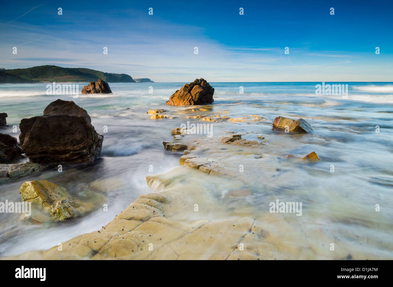 Scena di spiaggia da Newcastle, NSW, Australia Foto Stock