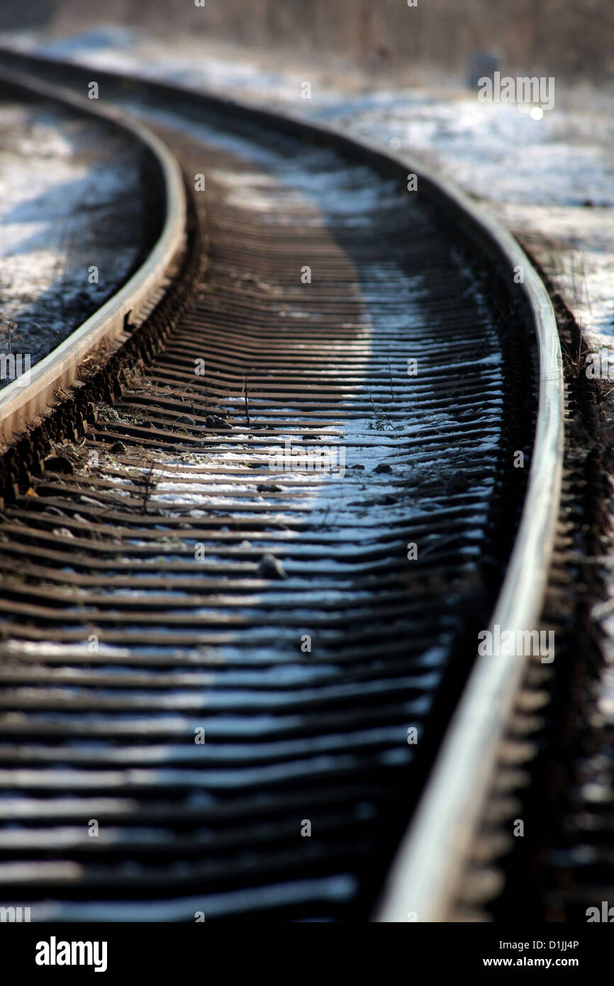 Vecchia linea ferroviaria Foto Stock