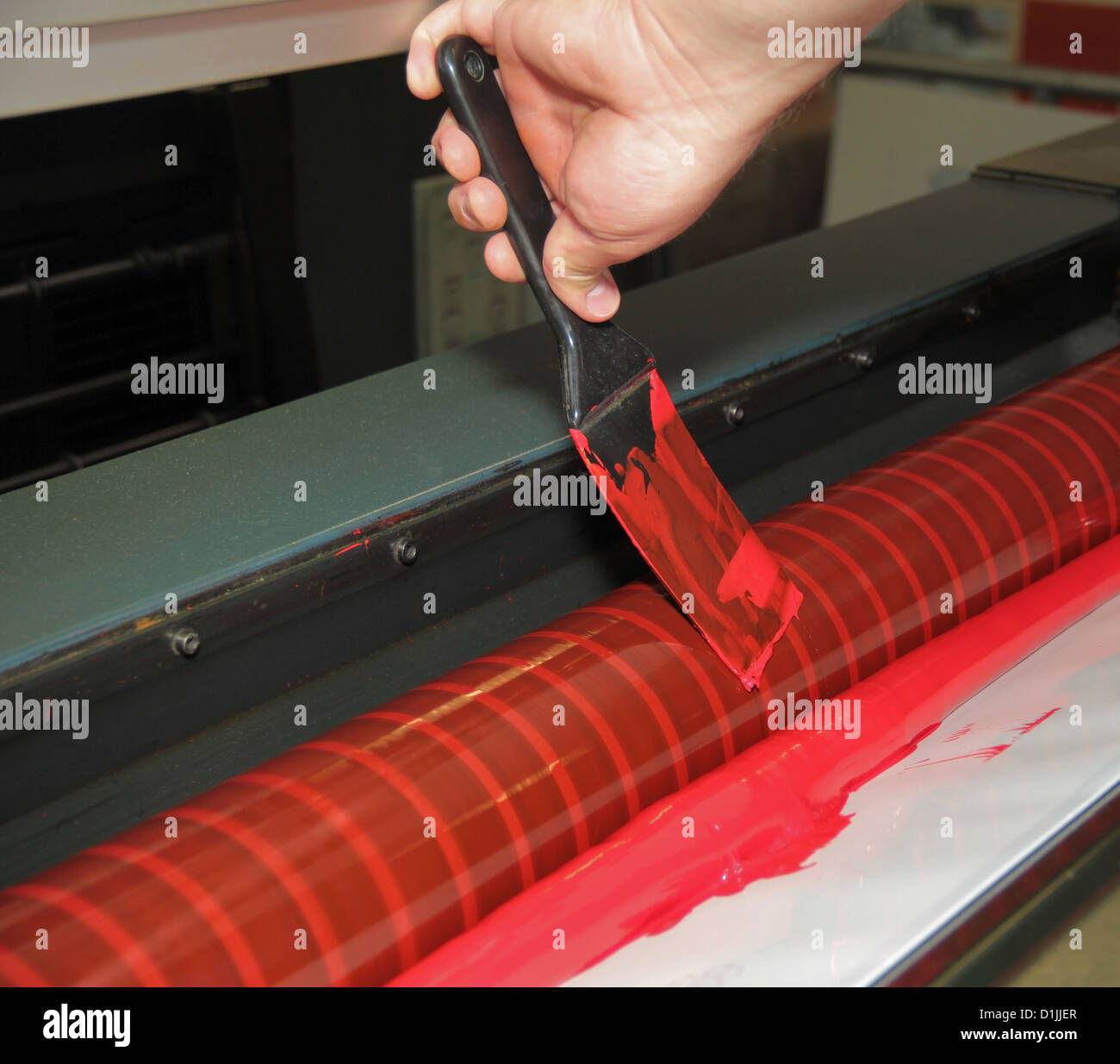 Ponte di colore particolare di una macchina da stampa offset Foto Stock
