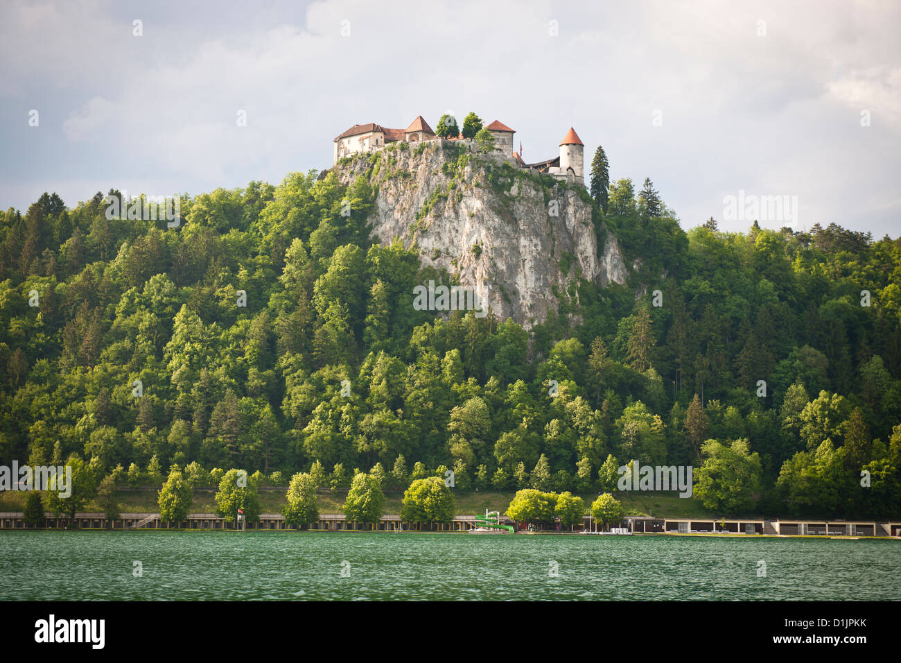 Il castello di Bled, Slovenia Foto Stock