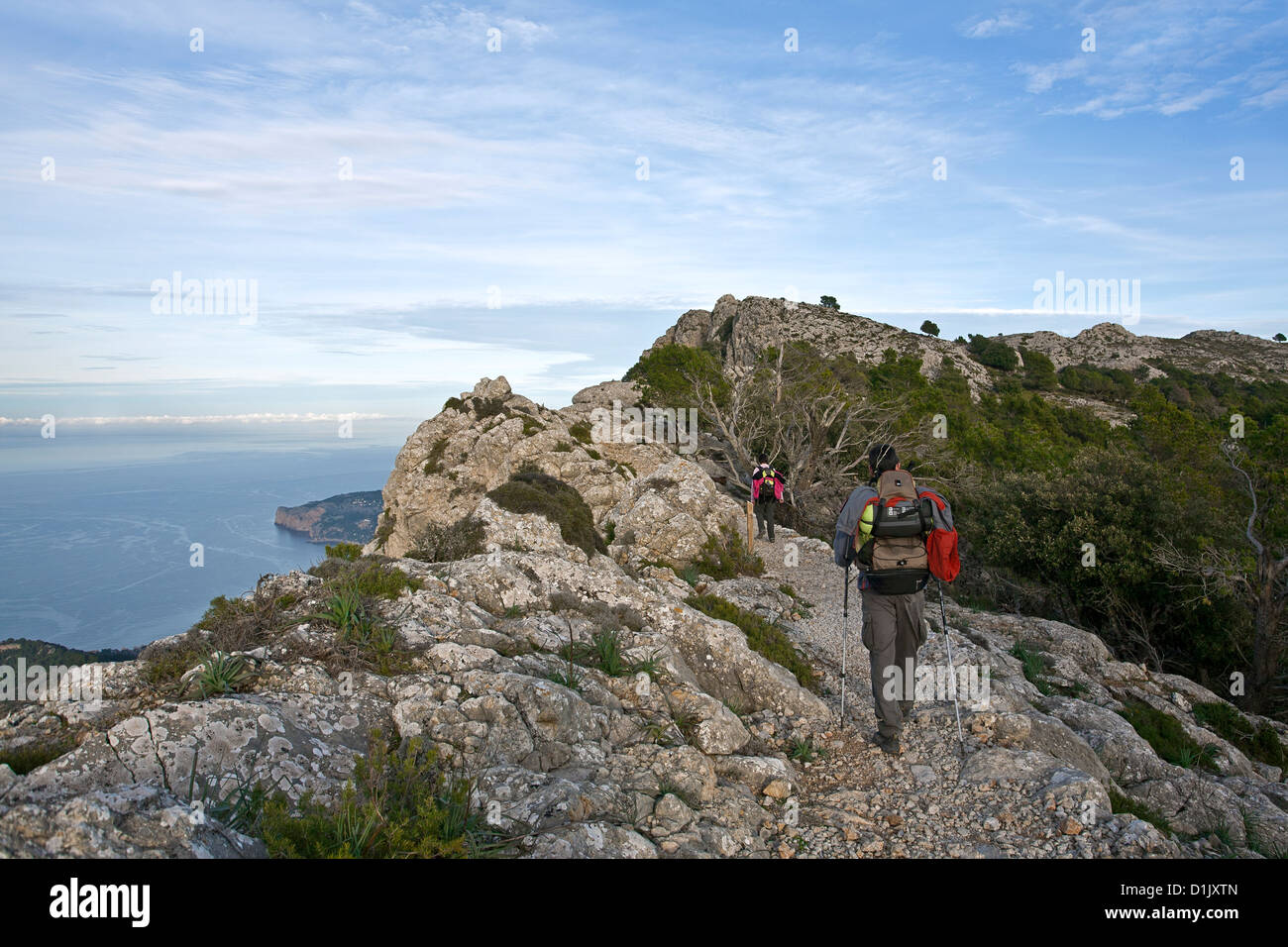 Trekking in Mallorca (GR 221 route). Cami de s'Arxiduc. Mallorca. Spagna Foto Stock