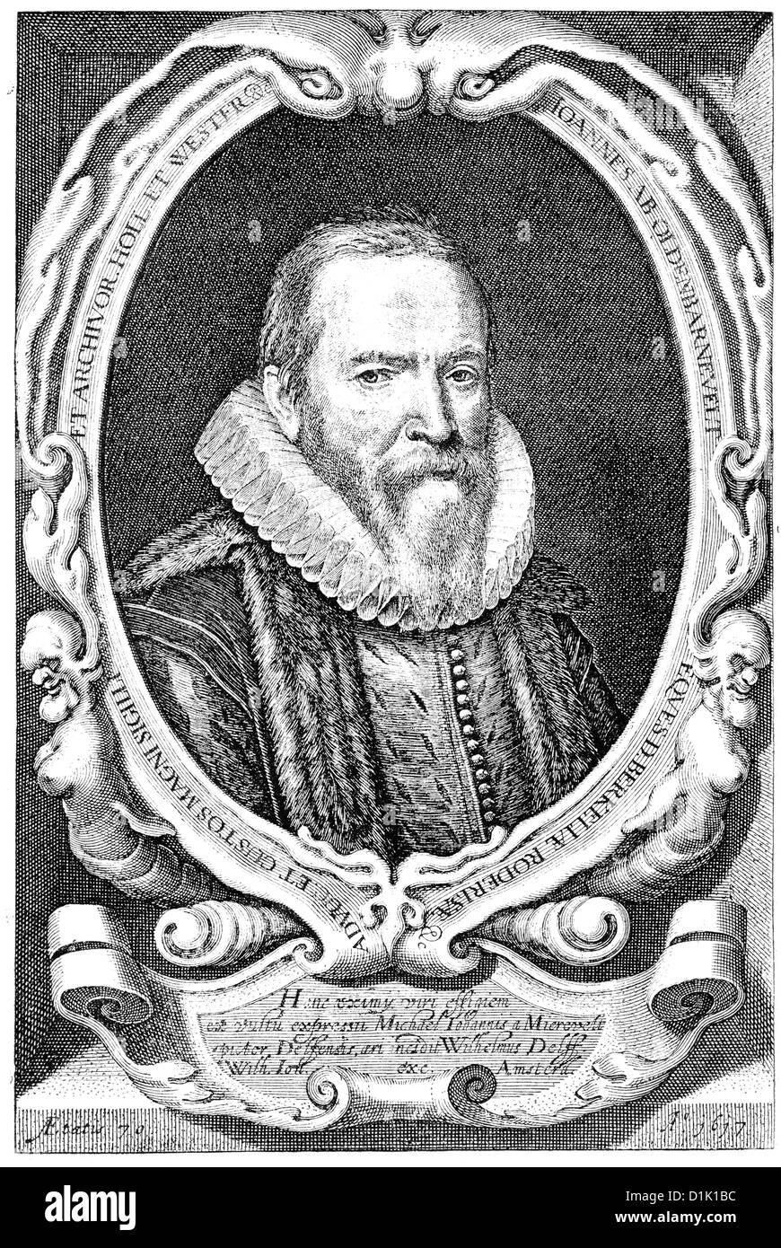 Johan van Oldenbarnevelt, 1547 - 1619, un statista olandese e fondatore della Repubblica olandese del XVII secolo Foto Stock