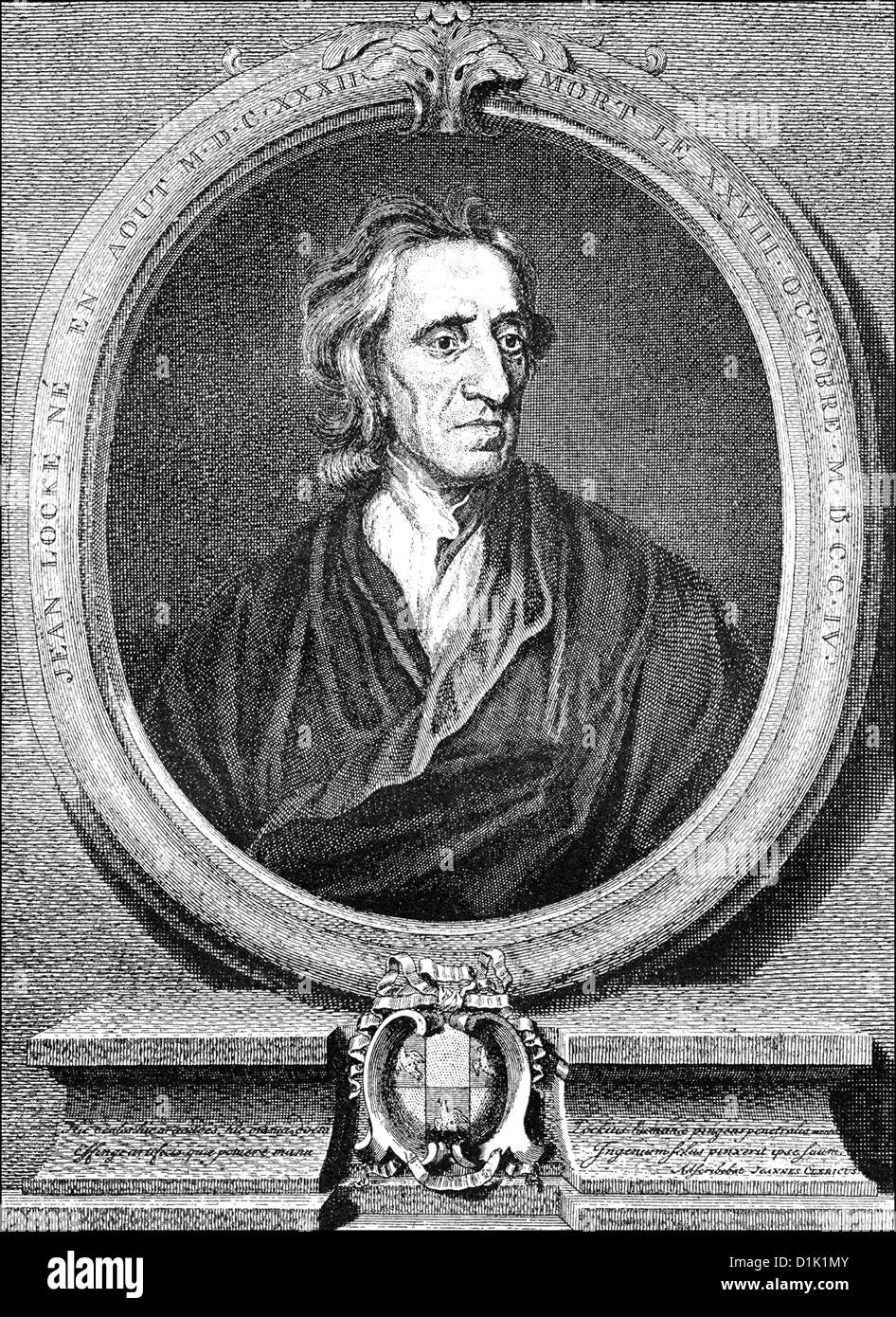 Ritratto di John Locke, 1632 - 1704, il filosofo inglese e leader dell'Illuminismo, Foto Stock