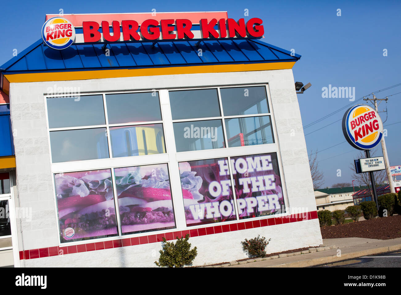 Un Burger King e un ristorante fast food. Foto Stock