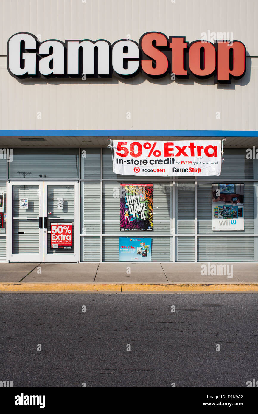 Un GameStop store. Foto Stock