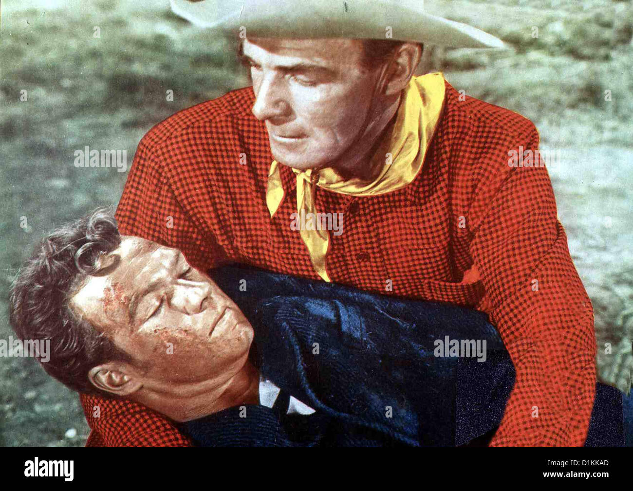 Die Todesschlucht Von Arizona Cariboo Trail, Bill Williams, Randolph Scott Jim Redfern (Randolph Scott,r) und sein Freund Foto Stock