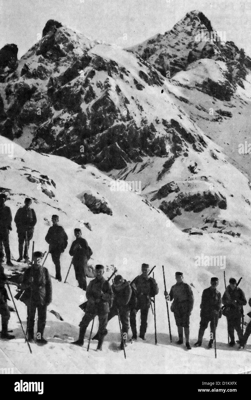 Le truppe austro-ungarico nei Carpazi durante la guerra mondiale I, 1917 Foto Stock