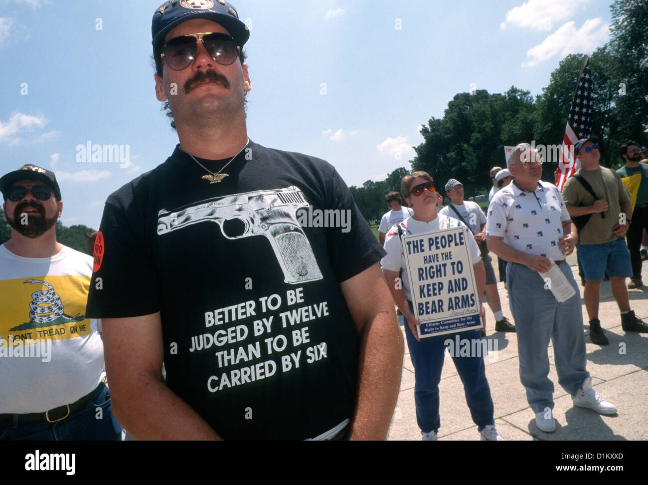 Washington, DC - Il Comitato per il 1776 un pro organizzazione della pistola, raduni sul Mall. Foto Stock