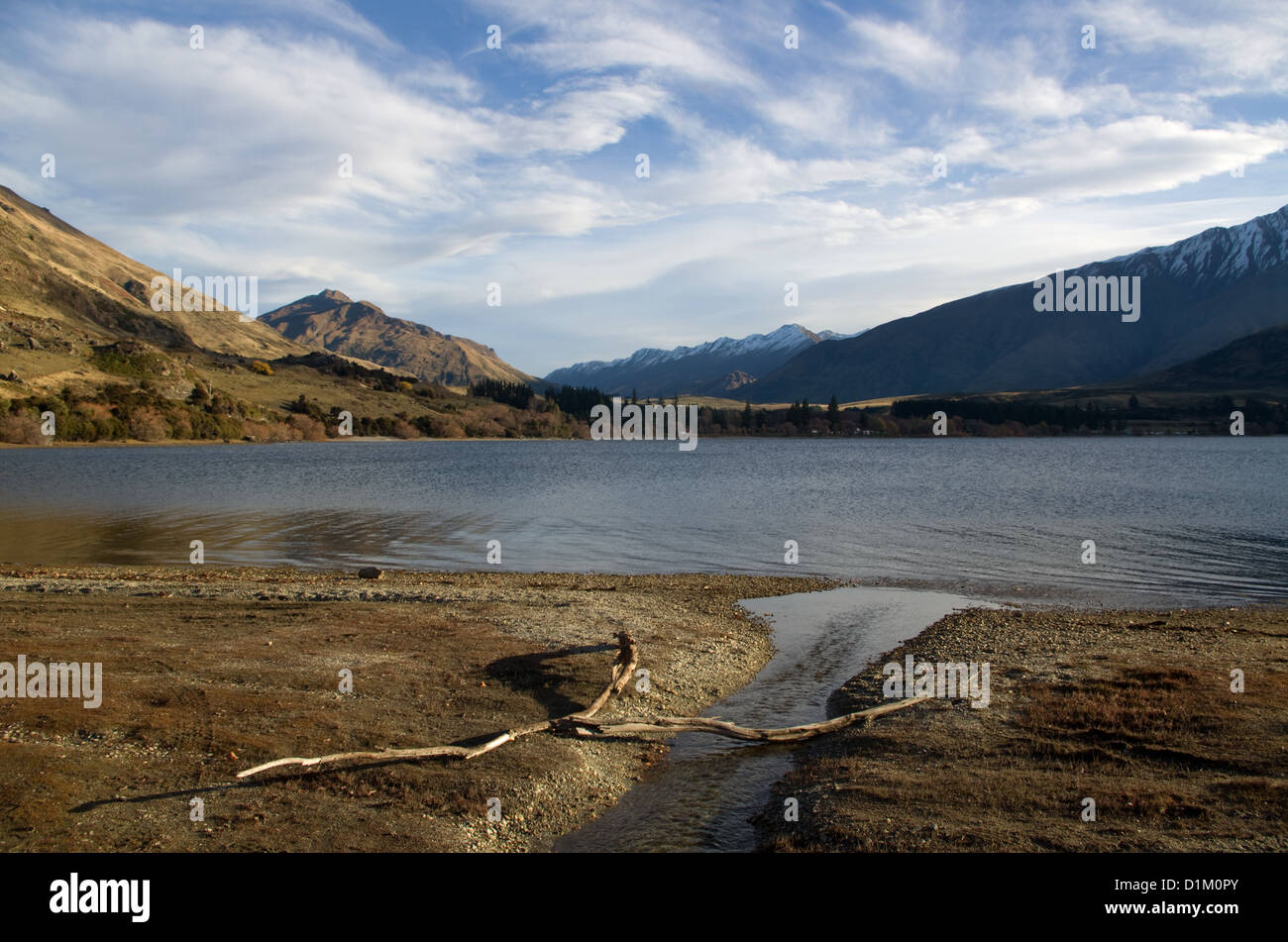 Vista di Glendhu Bay, Wanaka, Nuova Zelanda Foto Stock