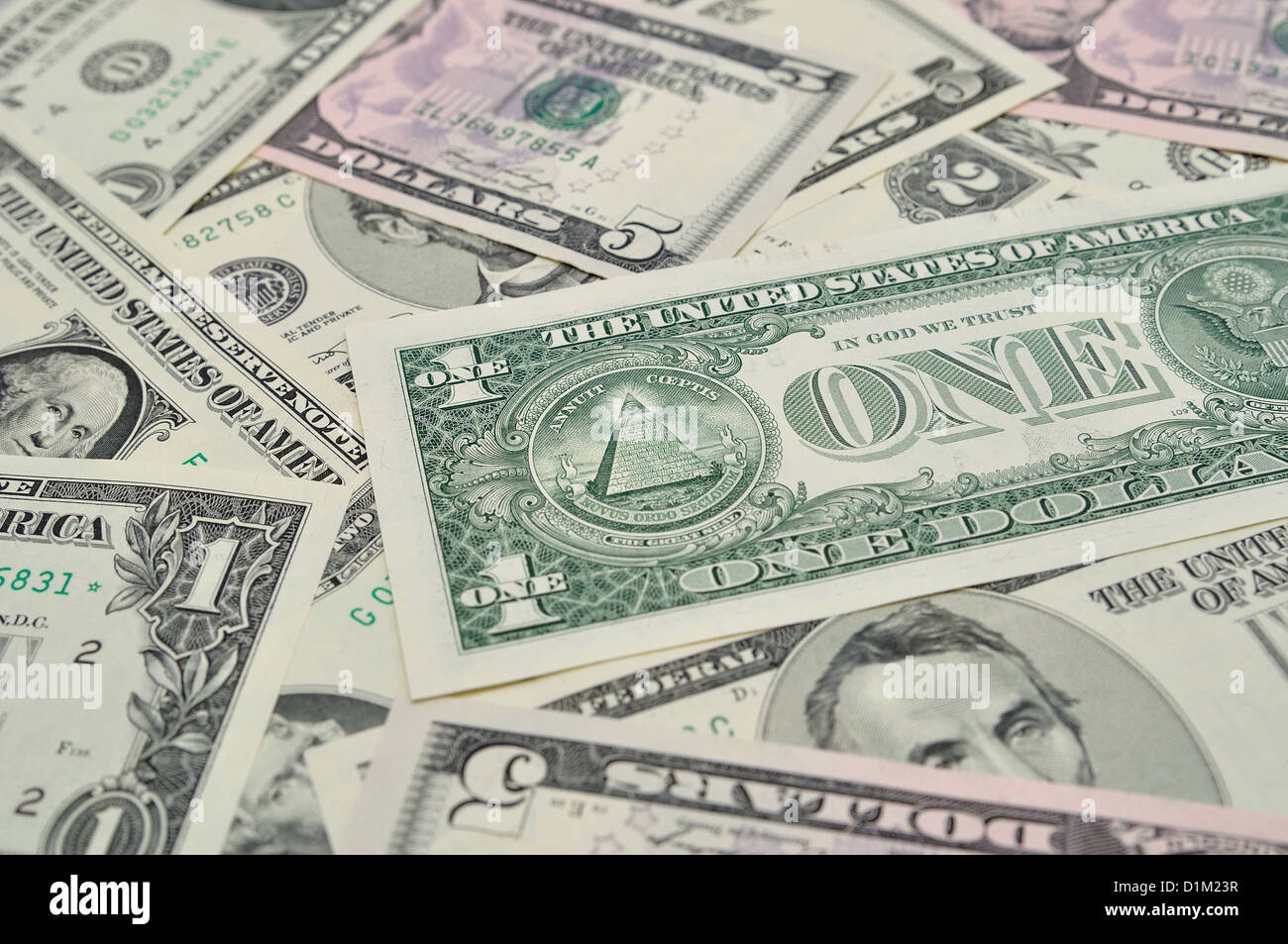 Dollaro banconote come sfondo. Foto Stock