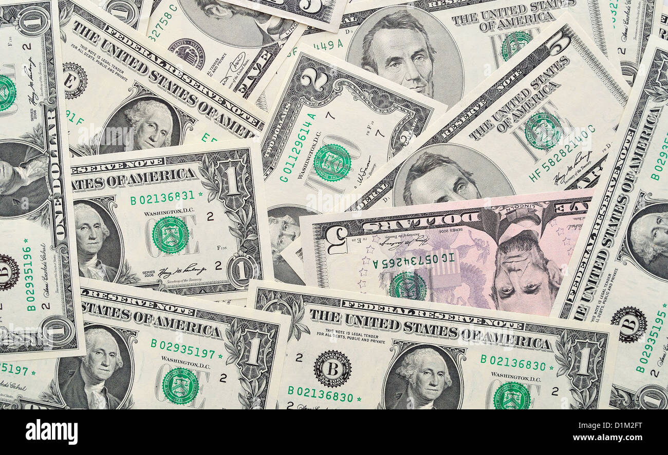 Dollaro banconote come sfondo. Foto Stock