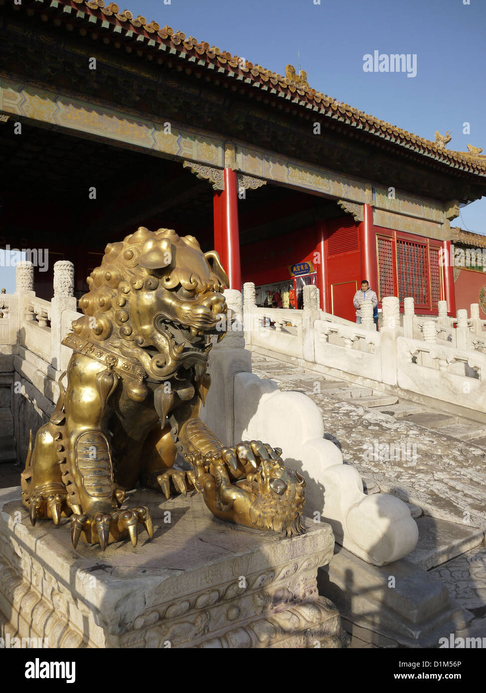 Leone di Bronzo statua Foto Stock
