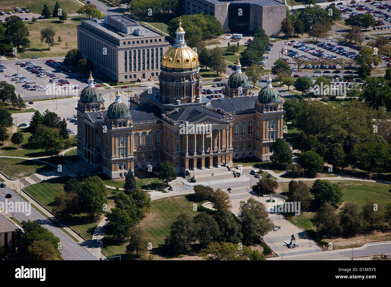 Fotografia aerea Iowa State Capitol, Des Moines, Iowa Foto Stock