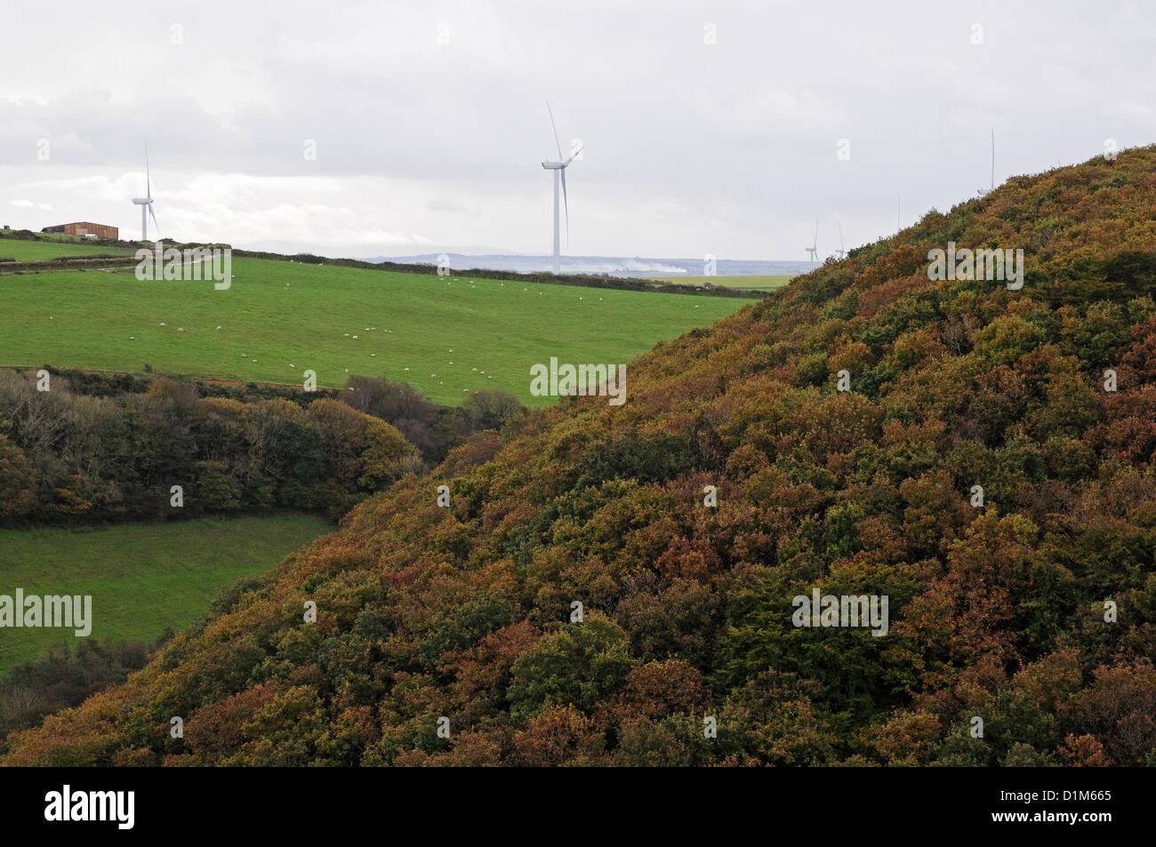 Grandi turbine eoliche a Fullabrook Wind Farm North Devon Foto Stock