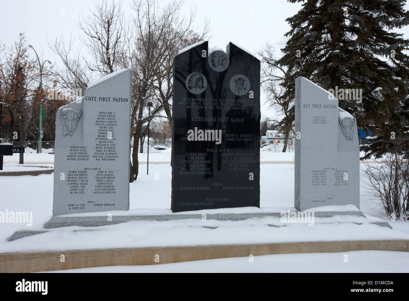Cote keeseekoose e chiave prime nazioni cimiteri di guerra Kamsack in Saskatchewan in Canada Foto Stock