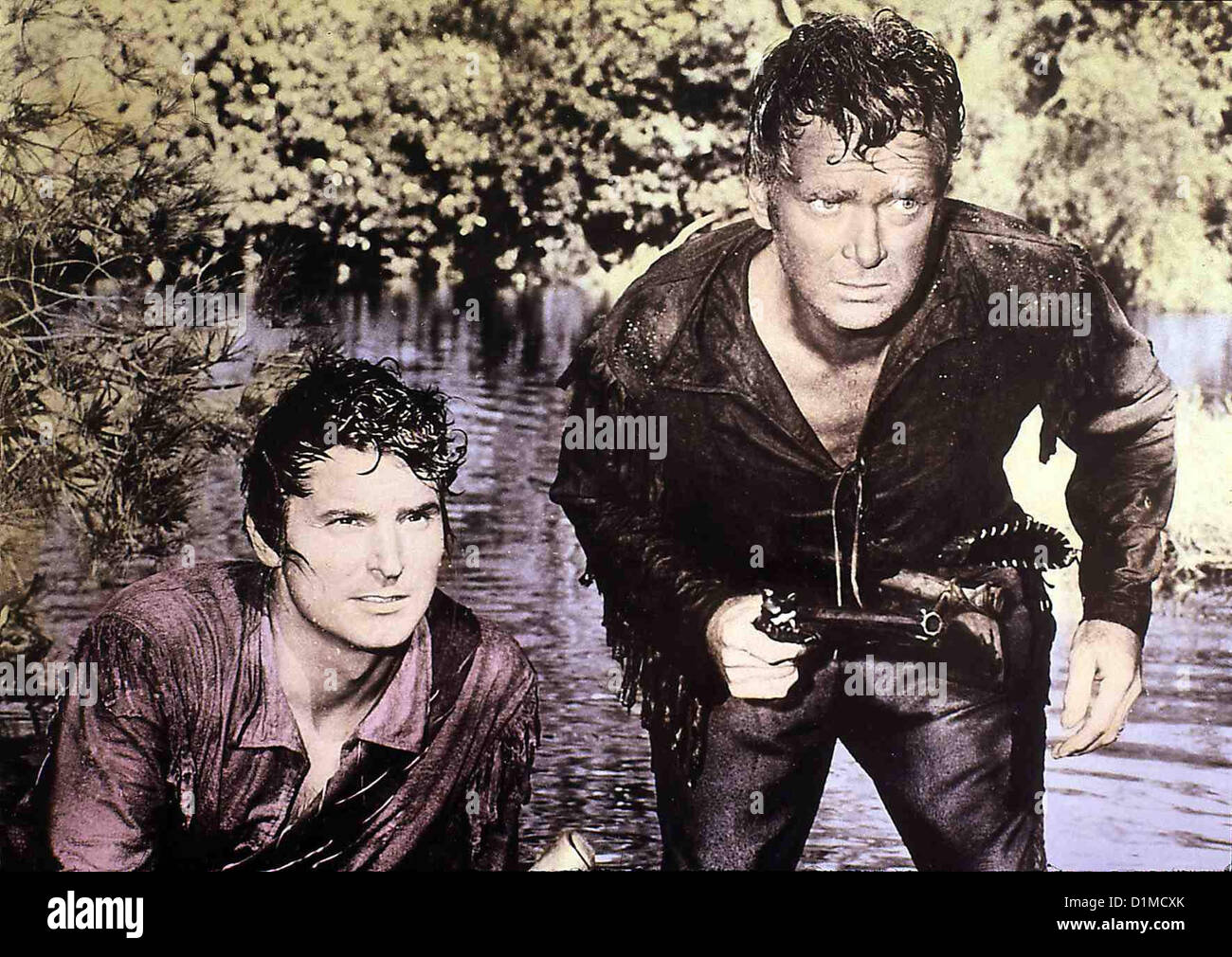 Draufgänger nach vorn Frontier Rangers Keith Larsen, Buddy Ebsen Maggiore Robert Rogers (Keith Larsen) und Hunk Marriner (Buddy Foto Stock
