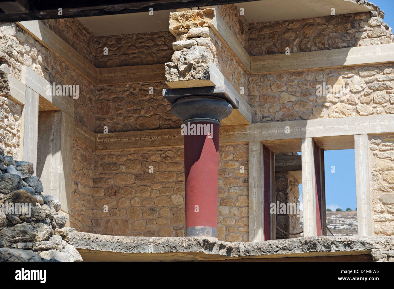 Sito archeologico del palazzo di Cnosso a Creta, Grecia Foto Stock