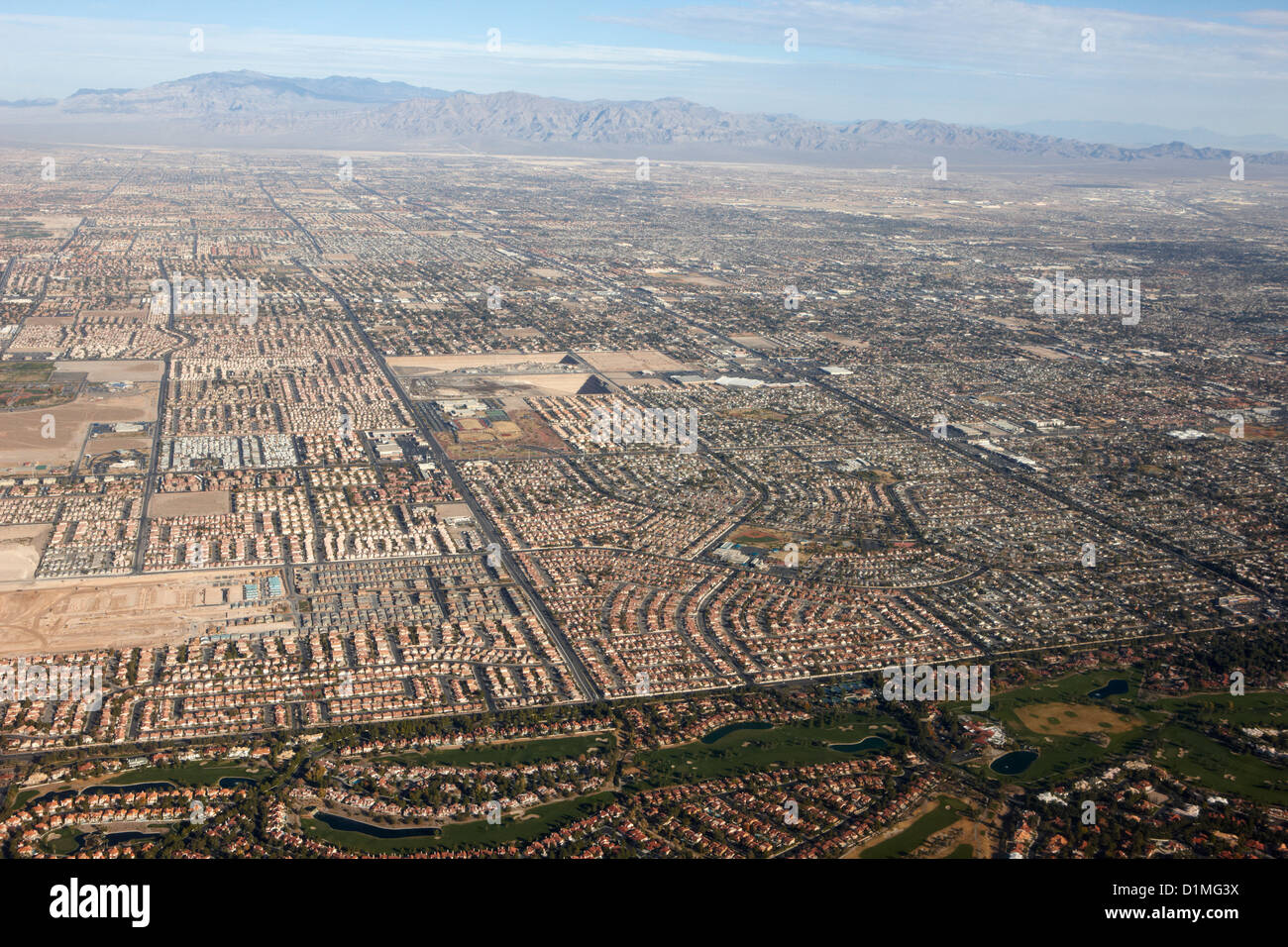 Vista aerea del Las Vegas proliferazione urbana Nevada USA Foto Stock