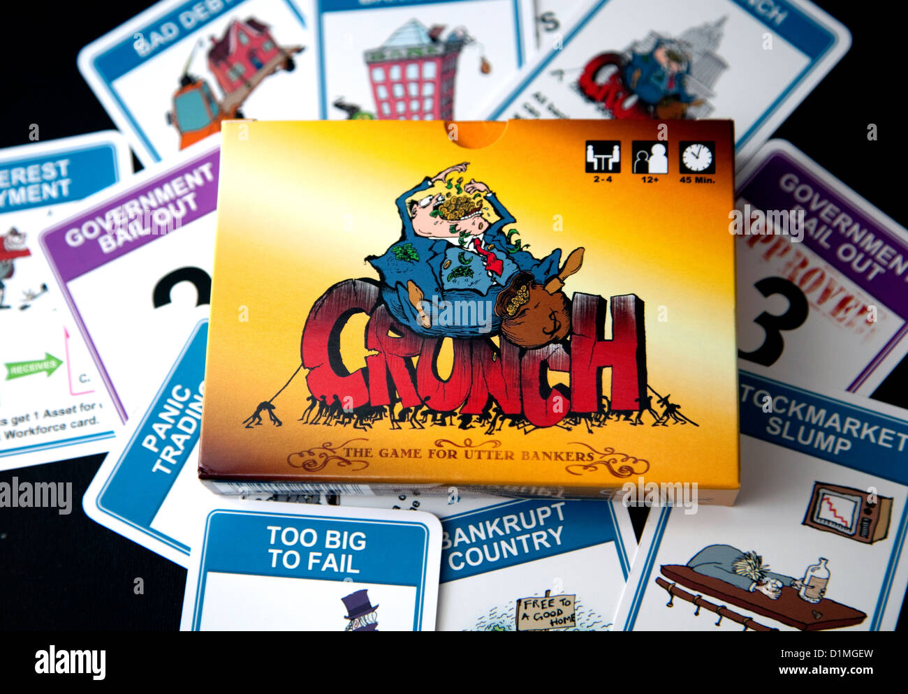 "Crunch": scheda di gioco basata sulla crisi finanziaria globale, Londra Foto Stock