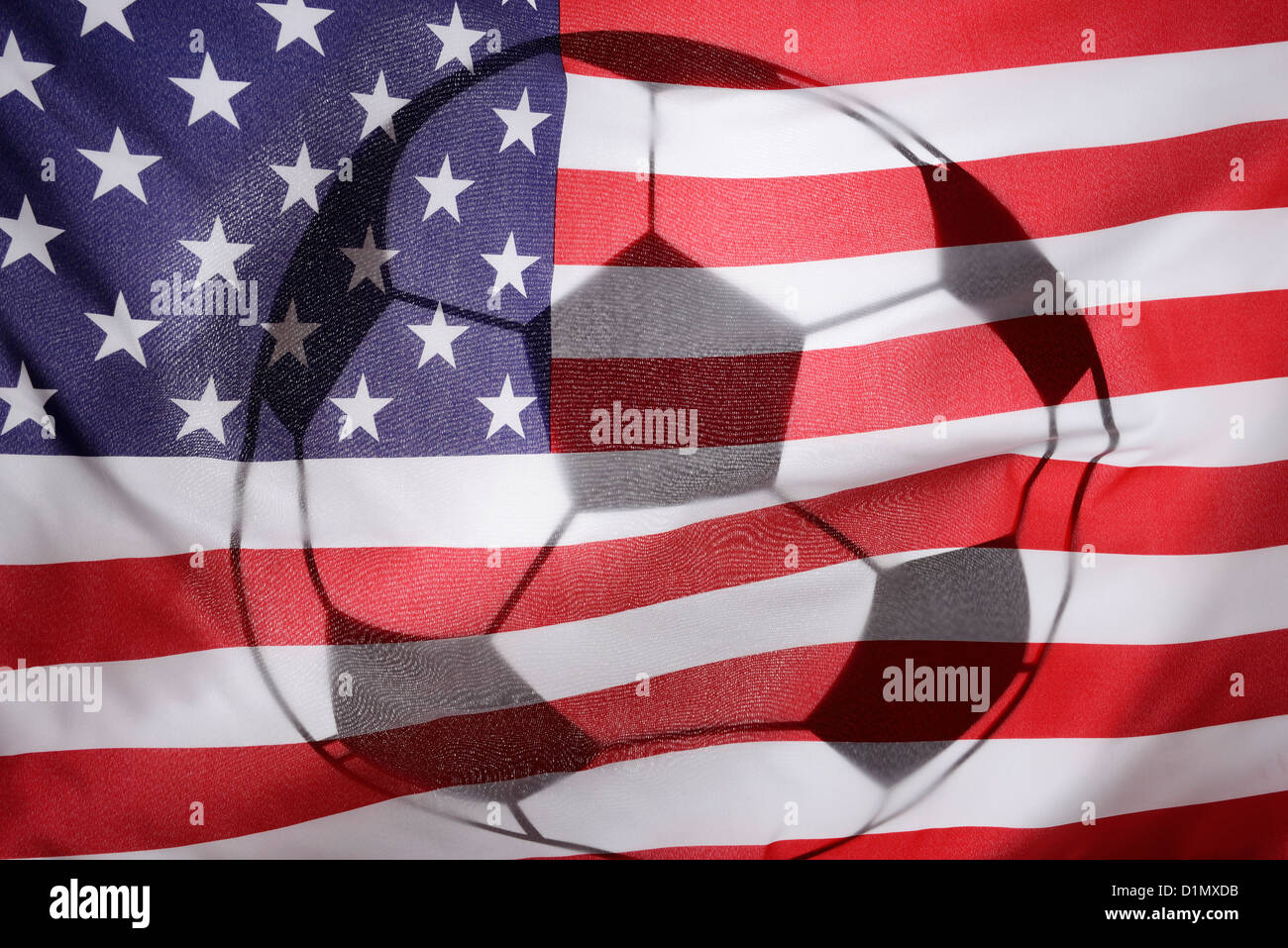 Stati Uniti d'America bandiera americana e la bandiera di calcio Foto Stock