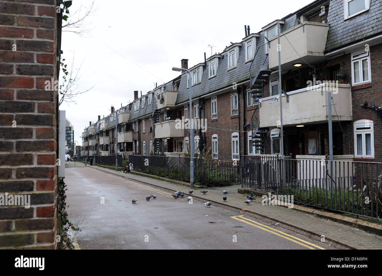 Millner Flats a Brighton una delle tenute più povere della città Sussex UK Foto Stock