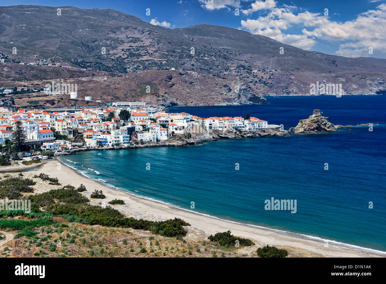 Chora è la capitale dell'isola di Andros, Grecia Foto Stock