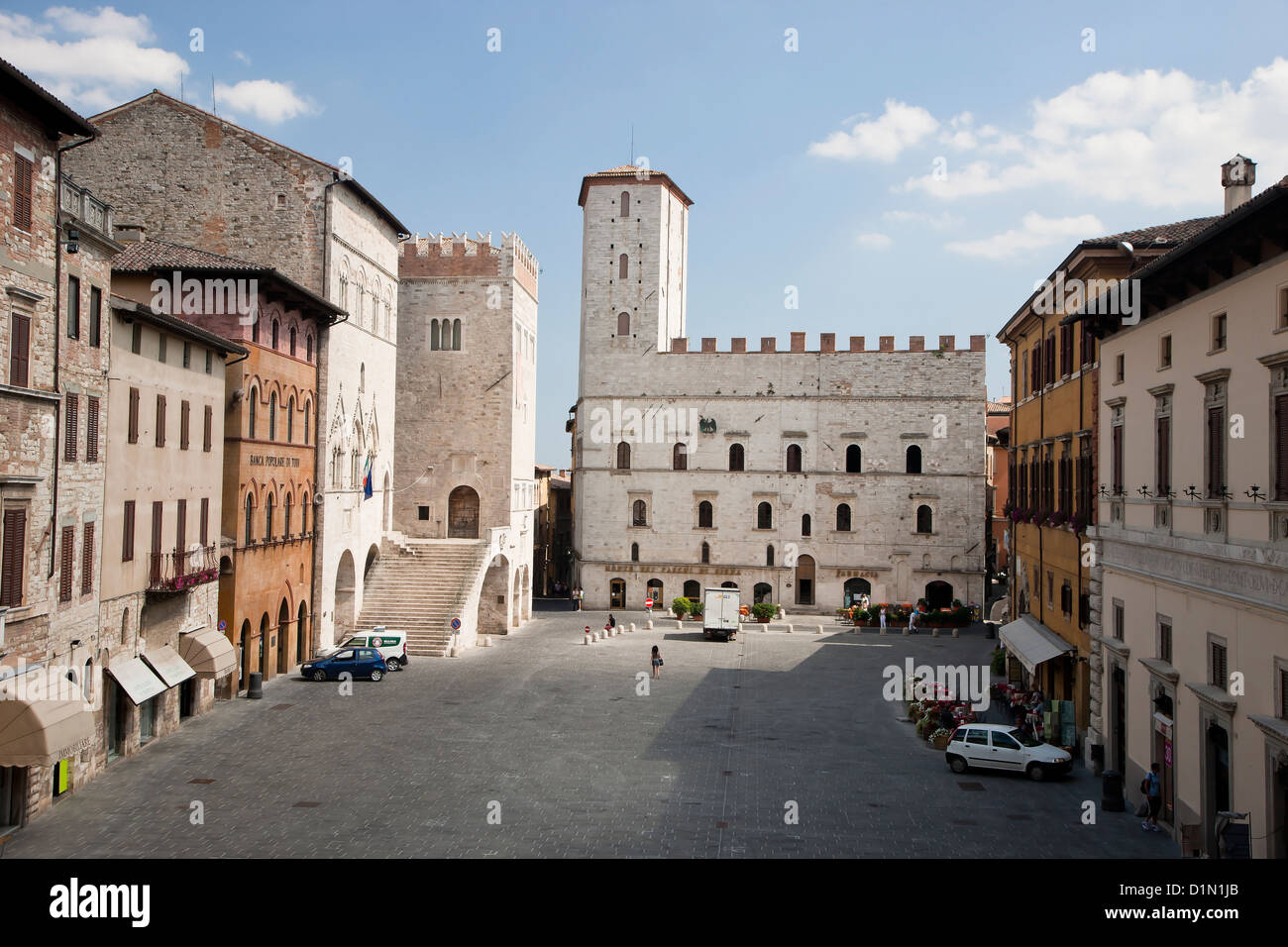 Piazza del Popolo a Todi Italia Foto Stock