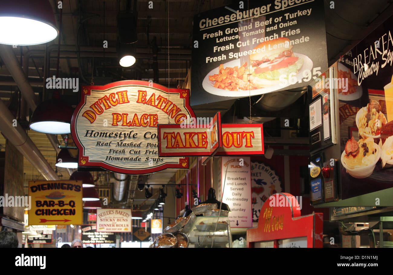 Viste dal Philadelphia Reading Terminal Market Foto Stock